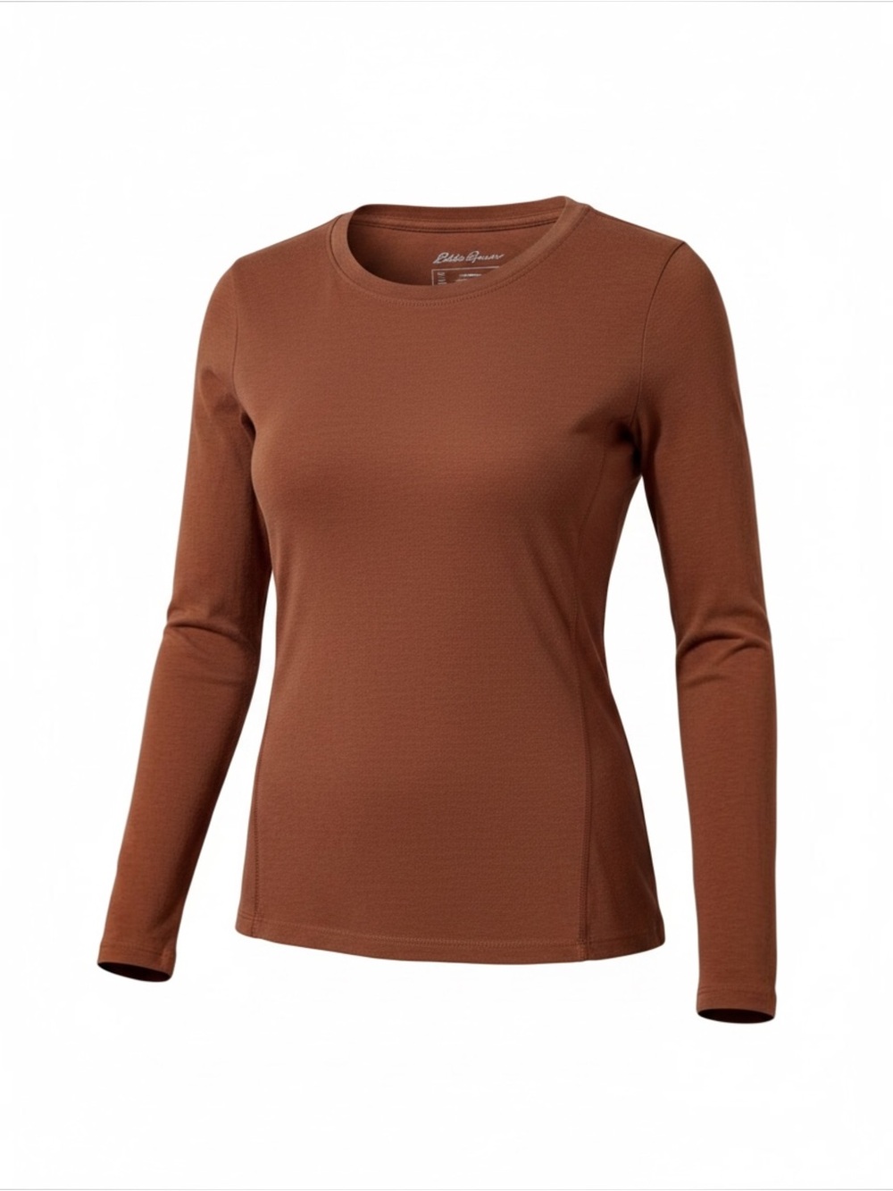New Eddie Bauer Brown Cotton Long Sleeve Shirt